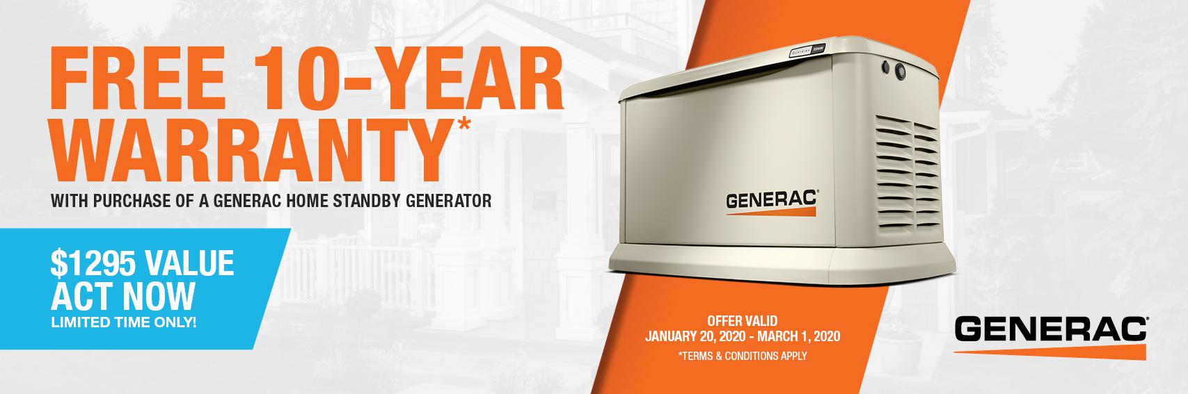 Homestandby Generator Deal | Warranty Offer | Generac Dealer | Crystal Beach, ON
